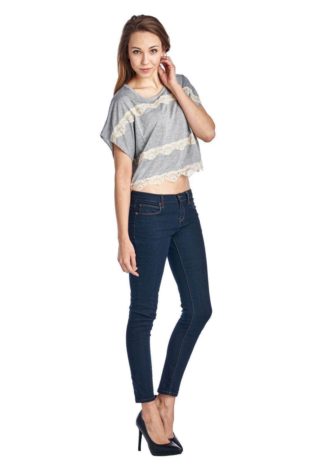 Women's Short Wing Keyhole Back Top with Lace Trim - VacationGrabs