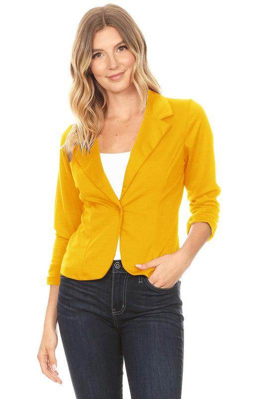 Women's Solid Waist Length Blazers 14 Colors - VacationGrabs