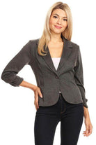 Women's Solid Waist Length Blazers 14 Colors - VacationGrabs