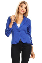 Women's Solid Waist Length Blazers 14 Colors - VacationGrabs