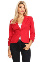 Women's Solid Waist Length Blazers 14 Colors - VacationGrabs