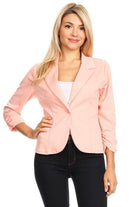 Women's Solid Waist Length Blazers 14 Colors - VacationGrabs