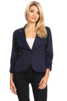 Women's Solid Waist Length Blazers 14 Colors - VacationGrabs