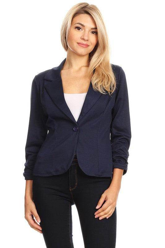 Women's Solid Waist Length Blazers 14 Colors - VacationGrabs