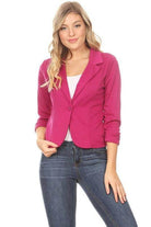Women's Solid Waist Length Blazers 14 Colors - VacationGrabs