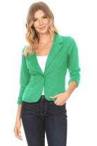 Women's Solid Waist Length Blazers 14 Colors - VacationGrabs