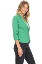 Women's Solid Waist Length Blazers 14 Colors - VacationGrabs