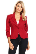 Women's Solid Waist Length Blazers 14 Colors - VacationGrabs
