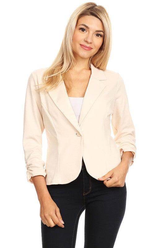Women's Solid Waist Length Blazers 14 Colors - VacationGrabs