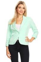 Women's Solid Waist Length Blazers 14 Colors - VacationGrabs