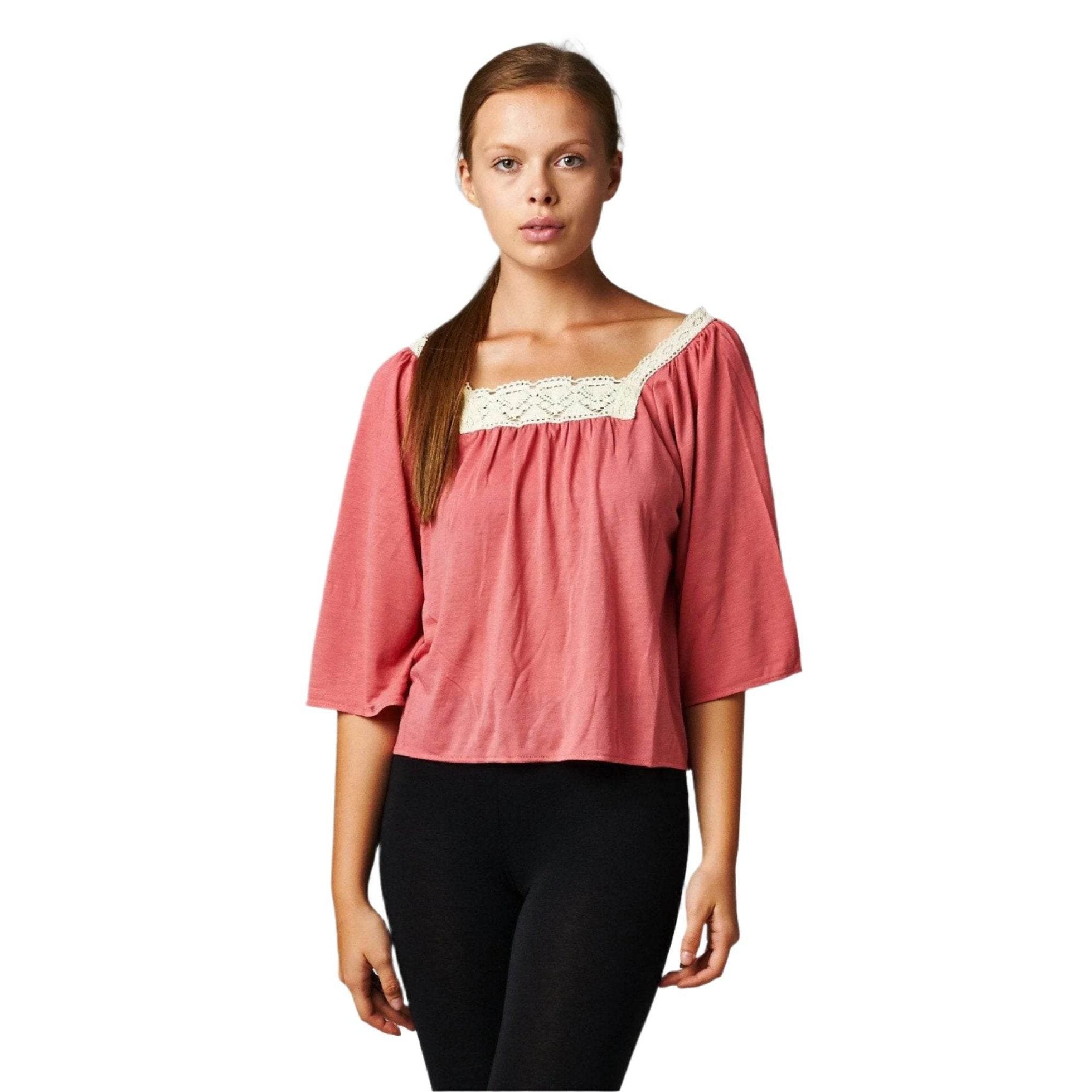 Women's Square Neck Lace Top - VacationGrabs