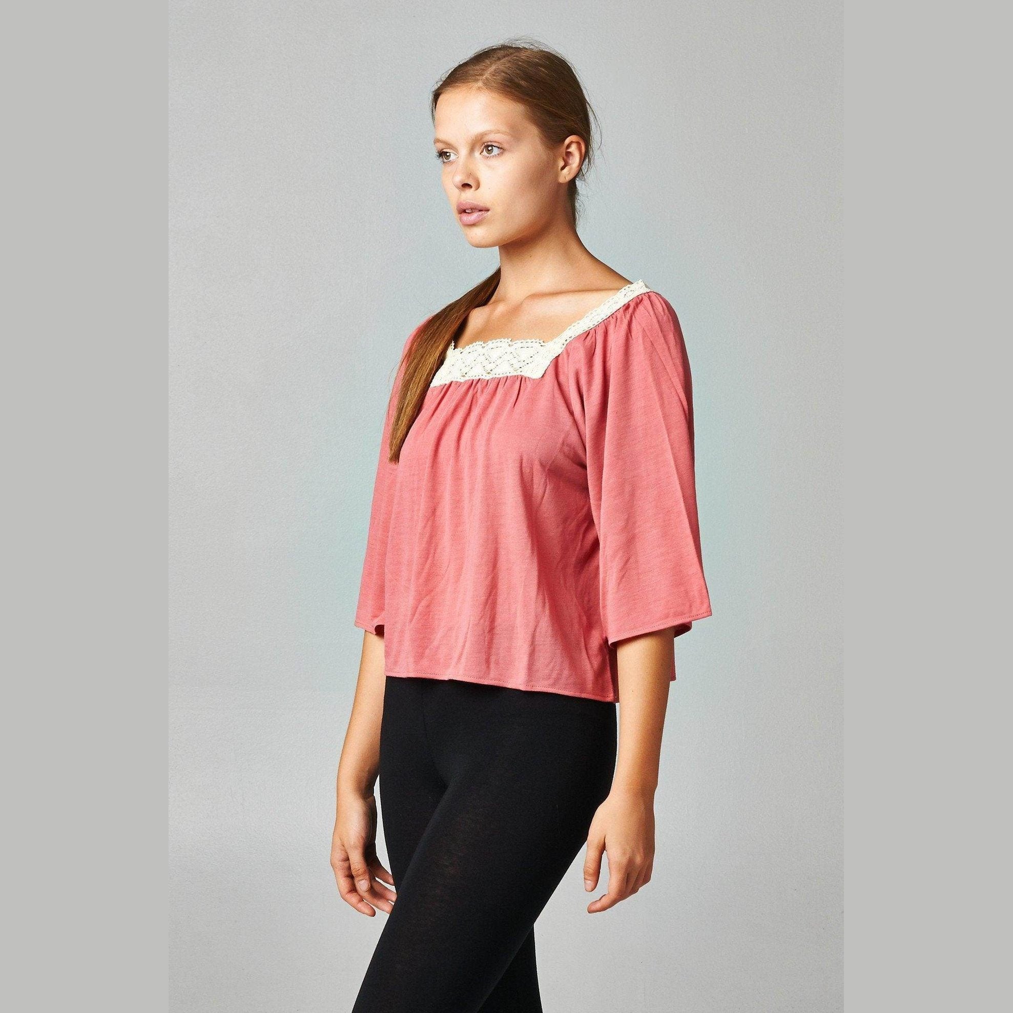 Women's Square Neck Lace Top - VacationGrabs