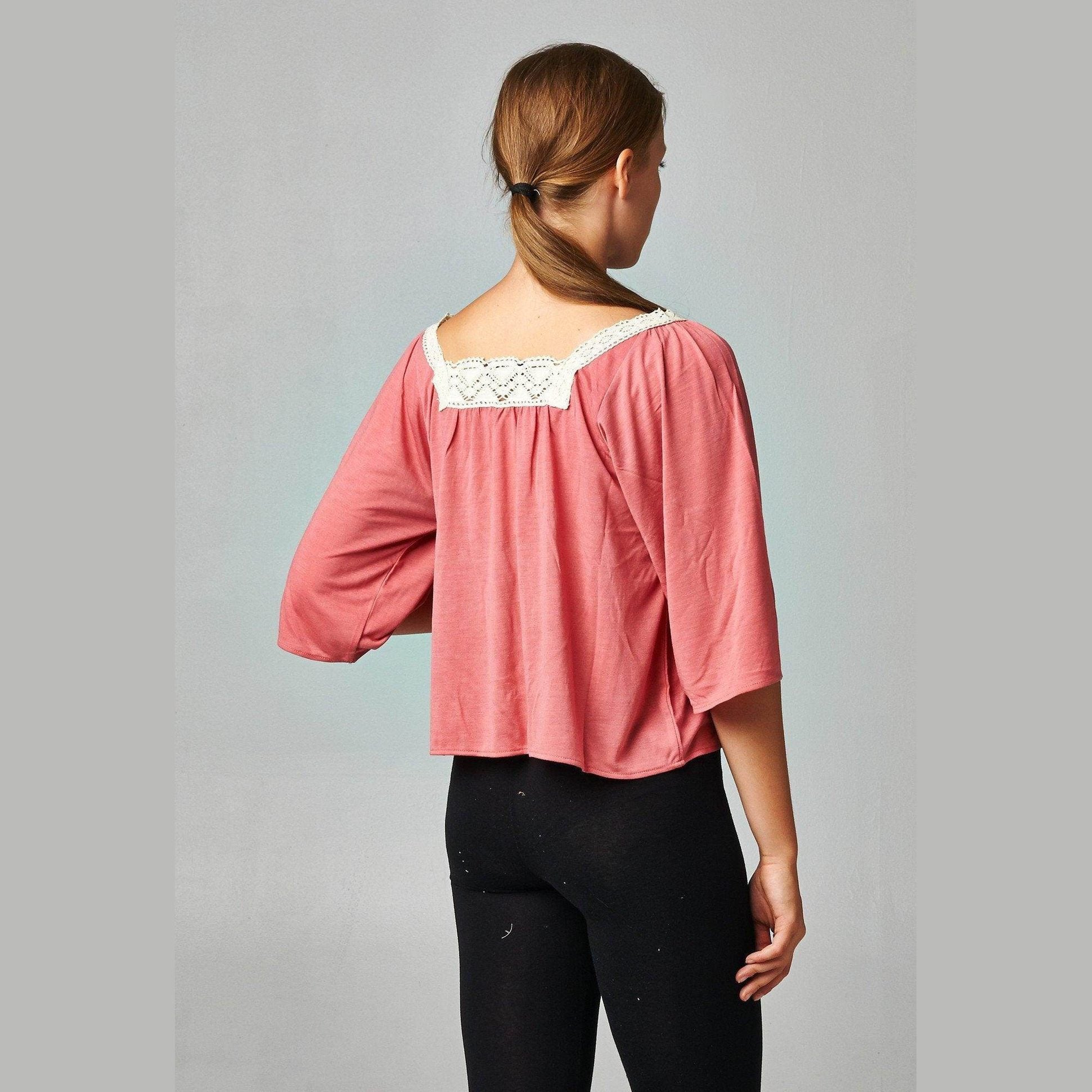 Women's Square Neck Lace Top - VacationGrabs