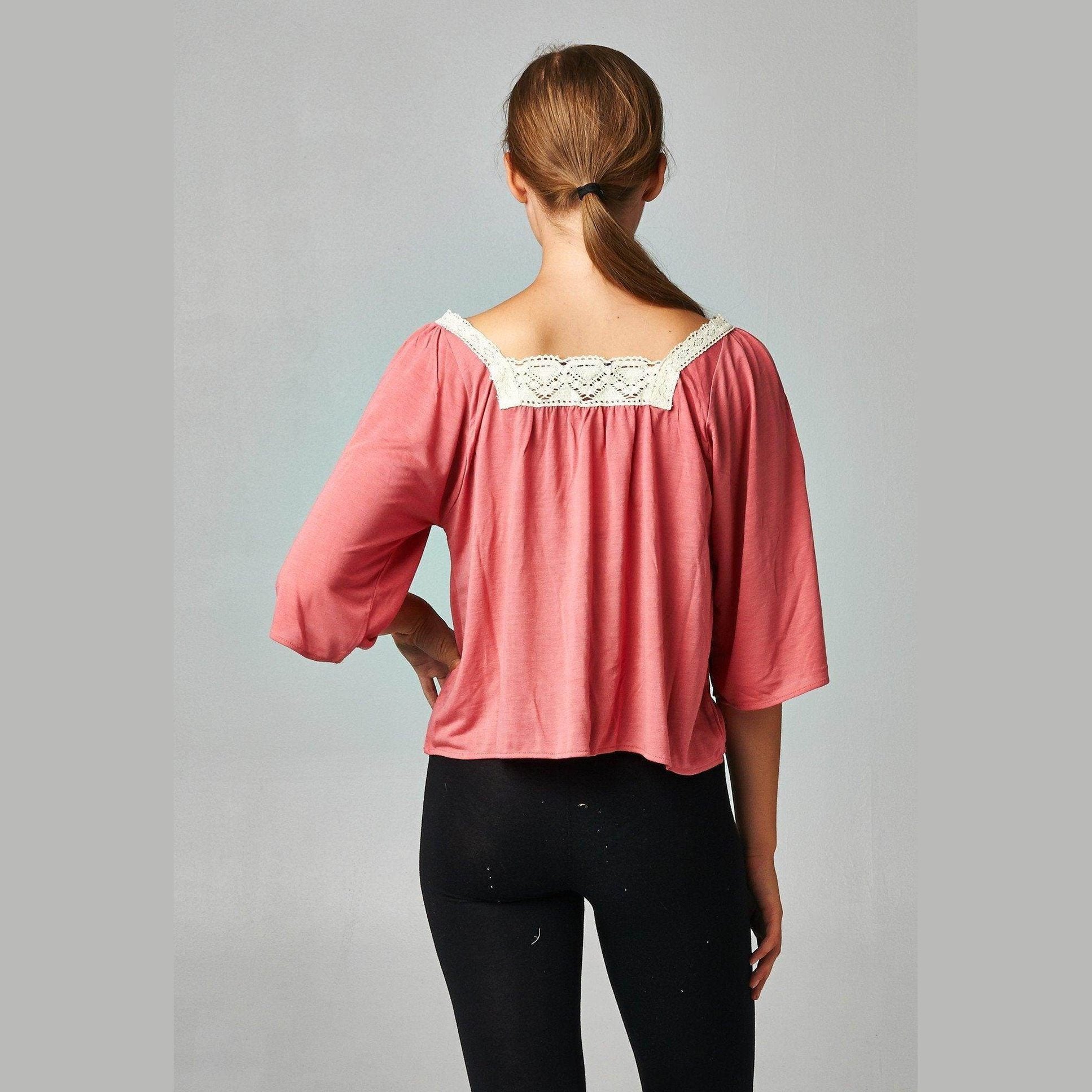 Women's Square Neck Lace Top - VacationGrabs