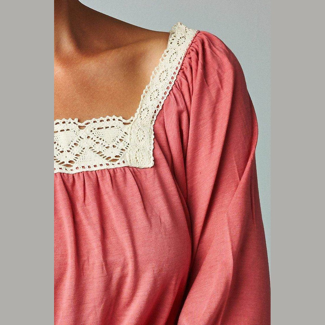 Women's Square Neck Lace Top - VacationGrabs