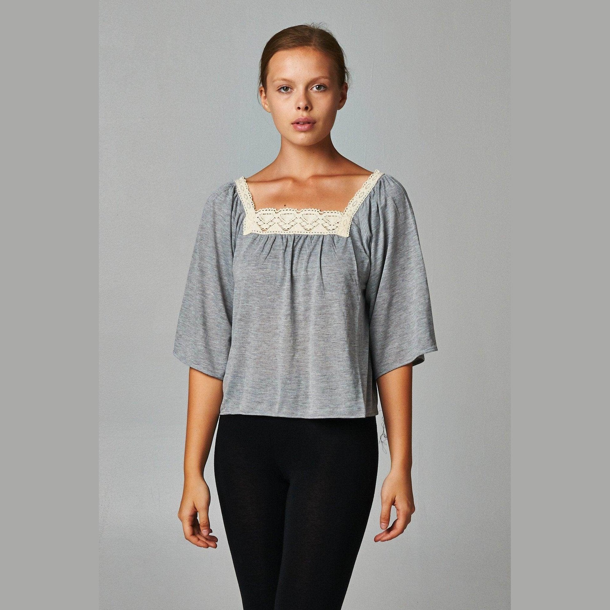 Women's Square Neck Lace Top - VacationGrabs