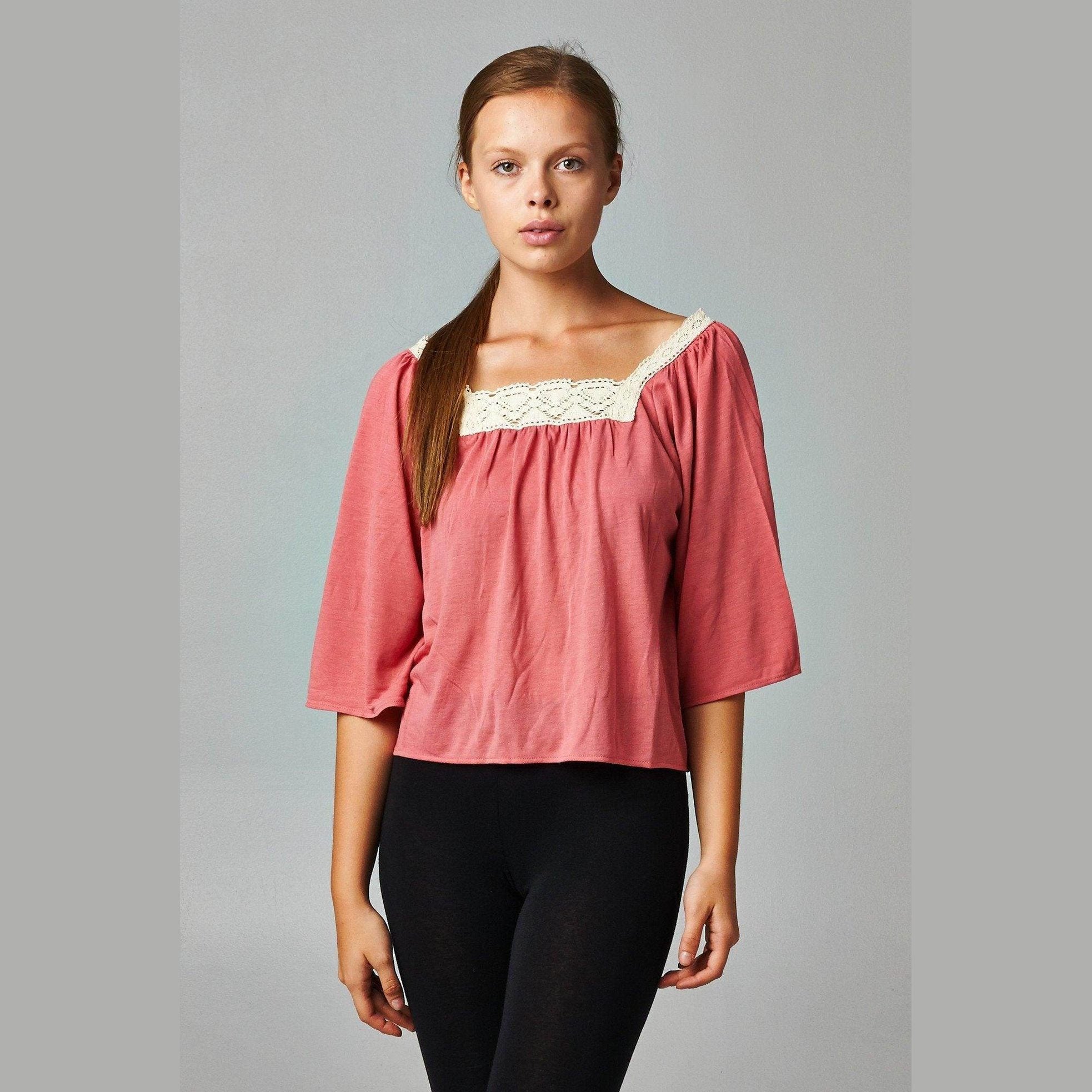 Women's Square Neck Lace Top - VacationGrabs