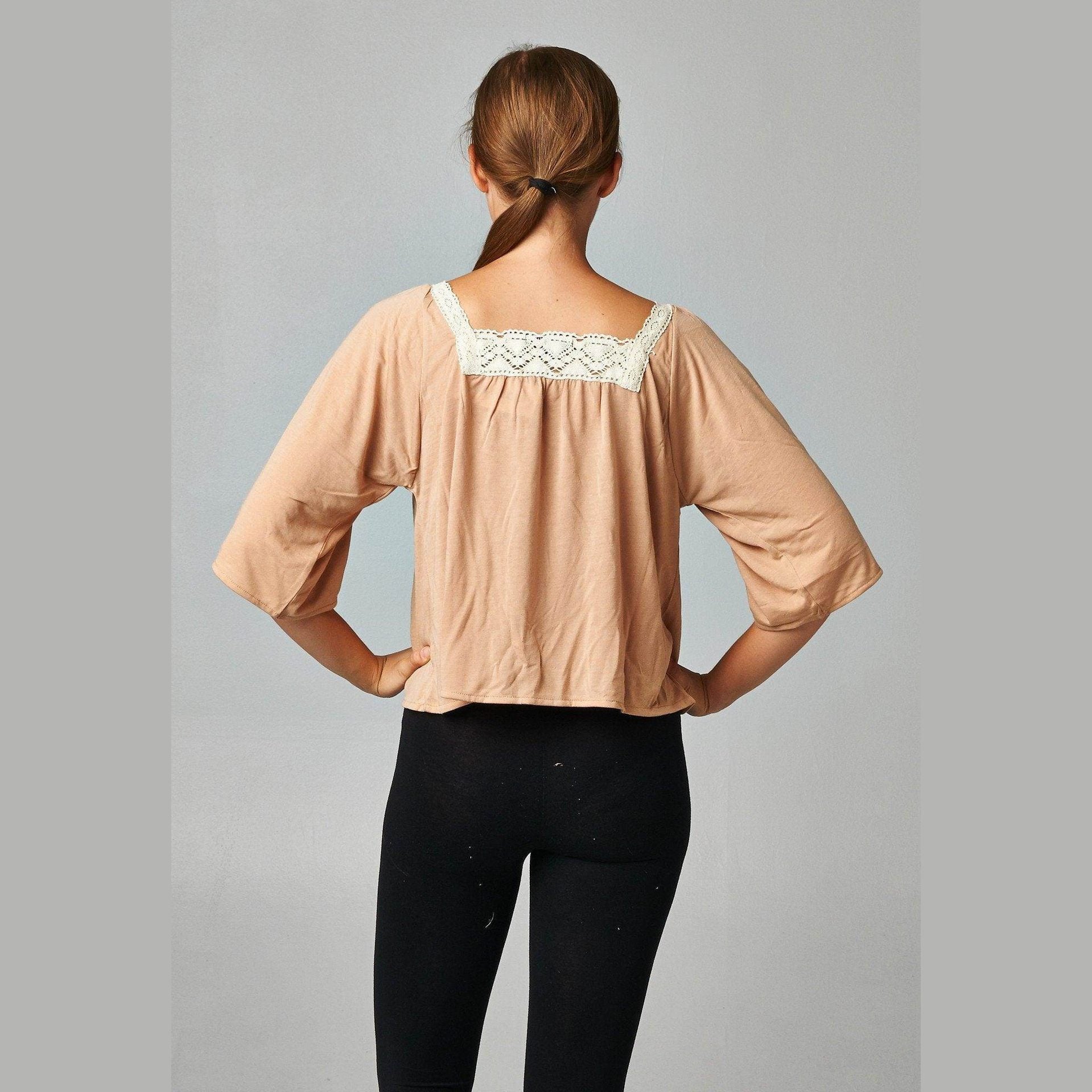Women's Square Neck Lace Top - VacationGrabs