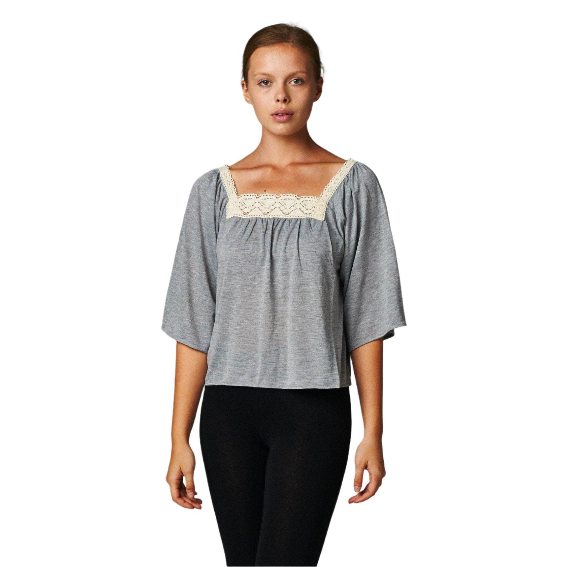 Women's Square Neck Lace Top - VacationGrabs