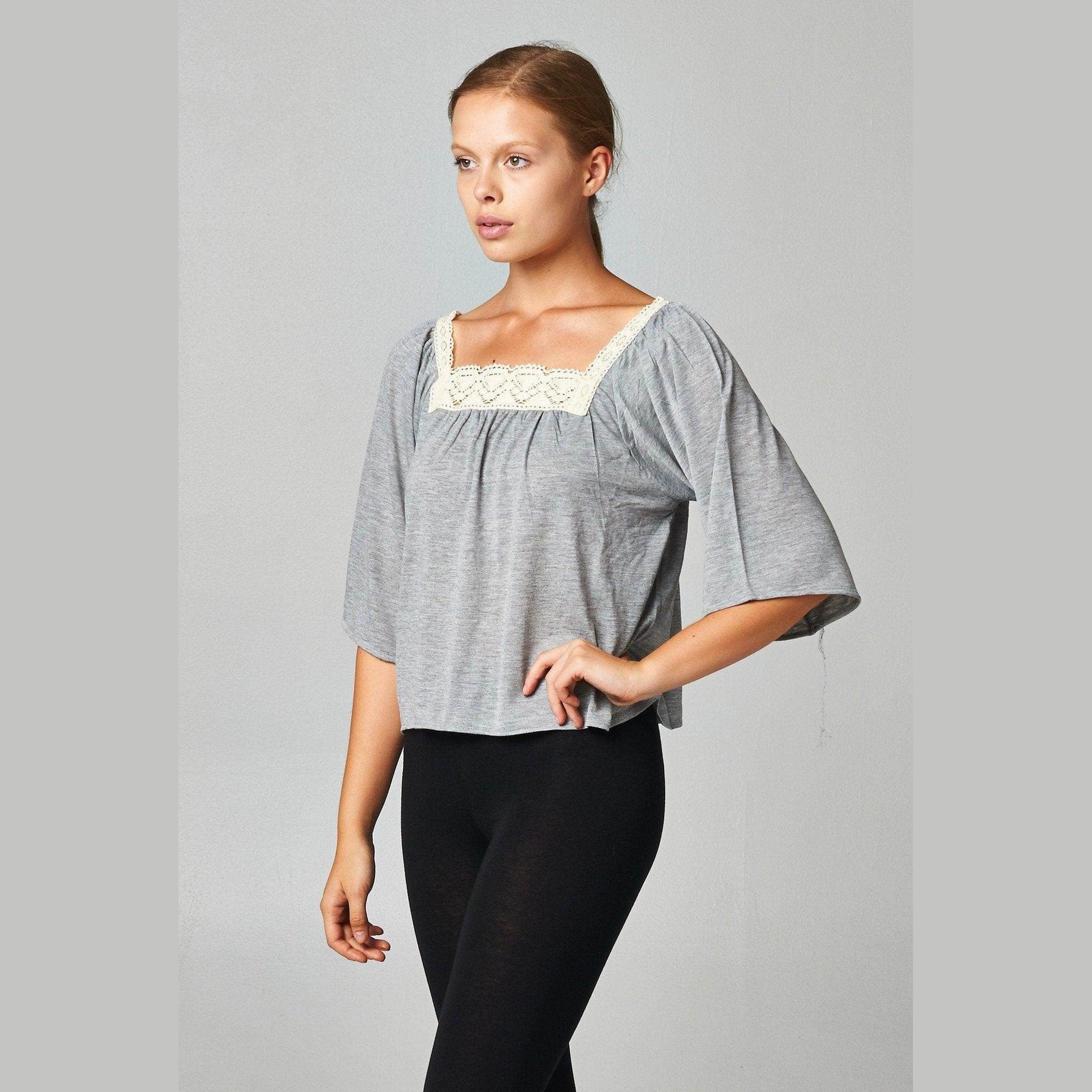 Women's Square Neck Lace Top - VacationGrabs