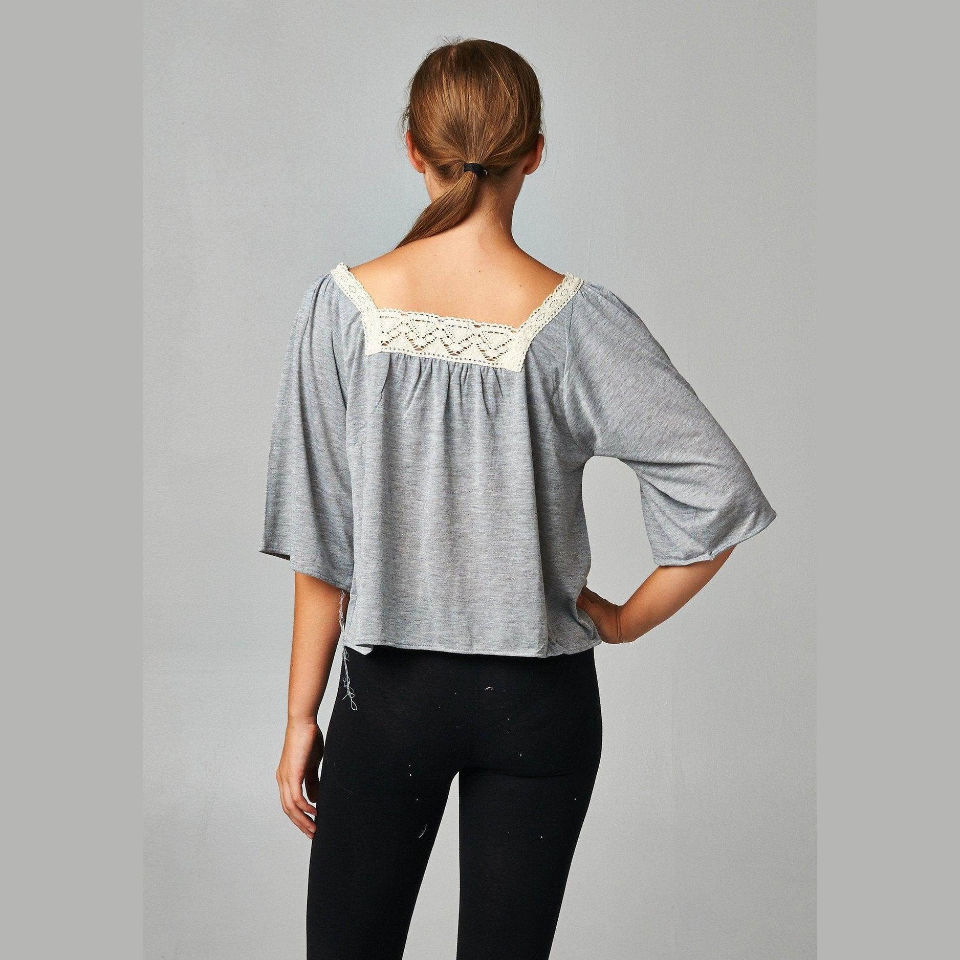 Women's Square Neck Lace Top - VacationGrabs