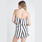 Women's Jumpsuits & Rompers Women's Strapless Stripe Pocket Romper