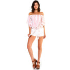 Women's Strapless Striped Bandage Blouse - VacationGrabs