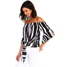 Women's Strapless Striped Bandage Blouse - VacationGrabs