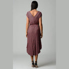 Women's Striped Hi-Low V-Neck Dress - VacationGrabs