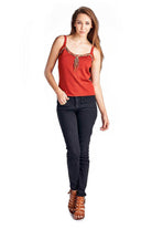 Women's Sweater Tank with Suede & Bead Trim - VacationGrabs