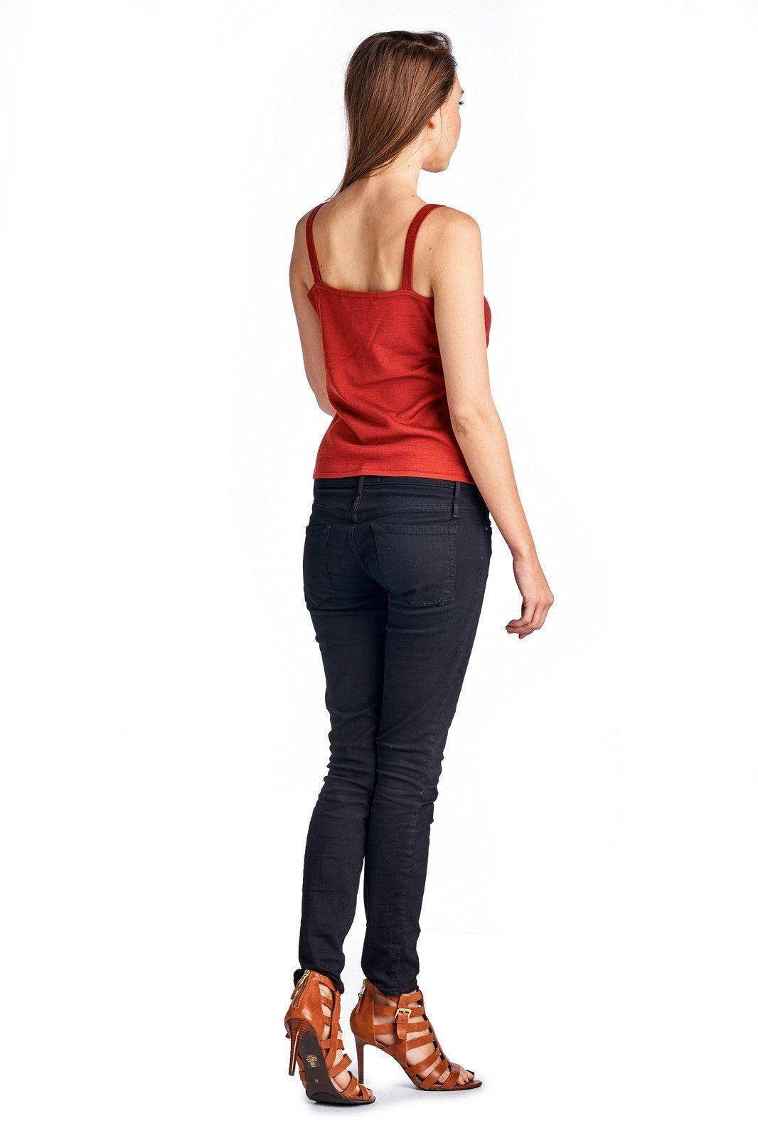 Women's Sweater Tank with Suede & Bead Trim - VacationGrabs