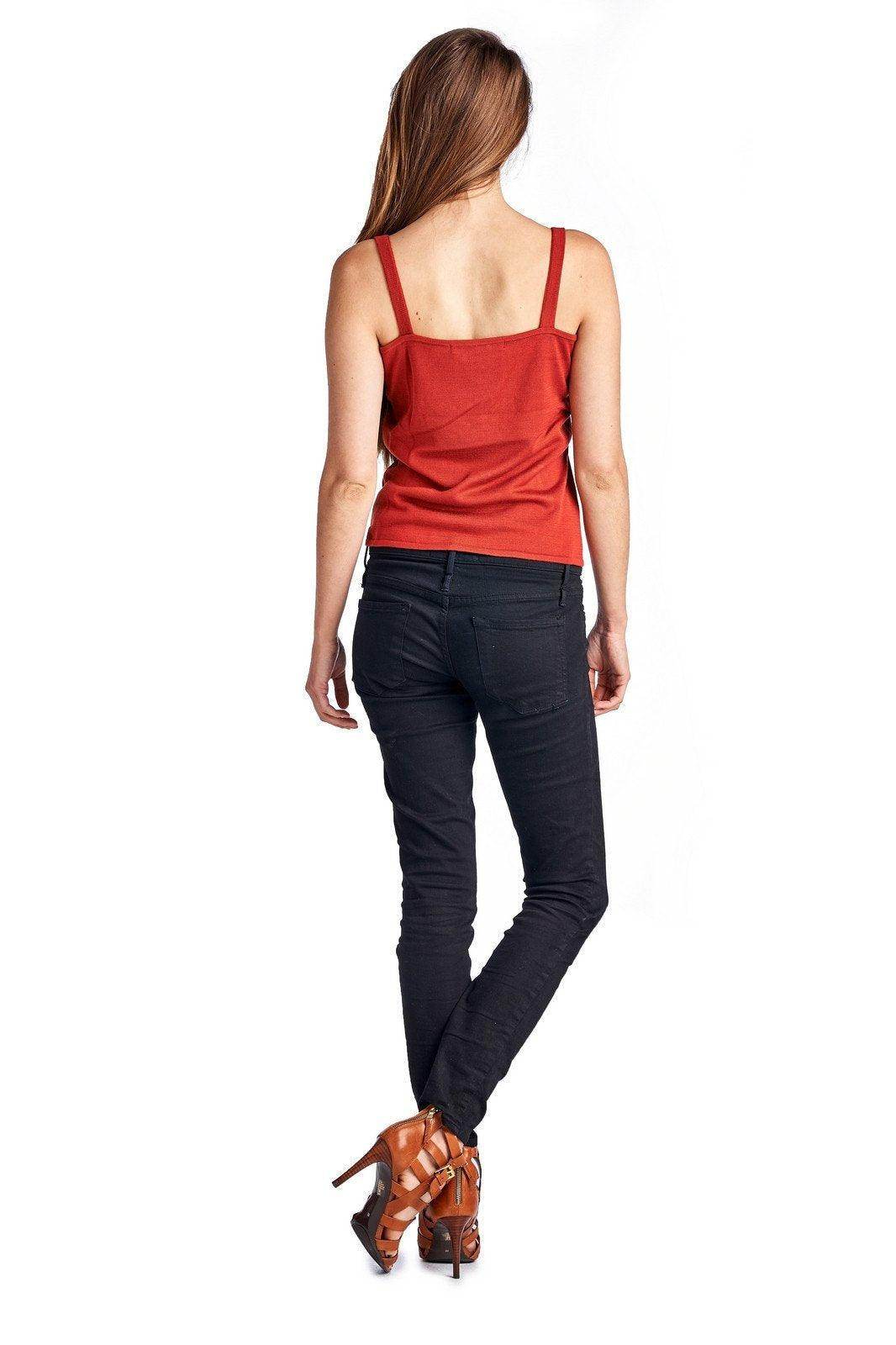 Women's Sweater Tank with Suede & Bead Trim - VacationGrabs
