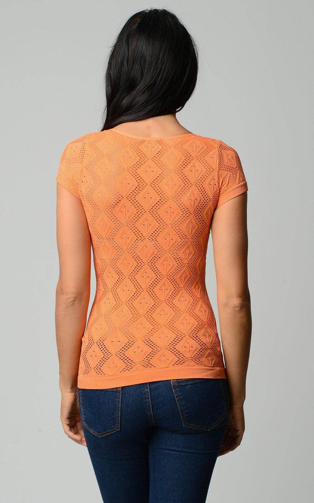 Women's Textured Knit Stretch Glitter Top - VacationGrabs