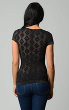 Women's Textured Knit Stretch Glitter Top - VacationGrabs