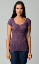 Women's Textured Knit Stretch Glitter Top - VacationGrabs