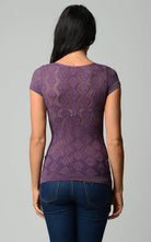 Women's Textured Knit Stretch Glitter Top - VacationGrabs