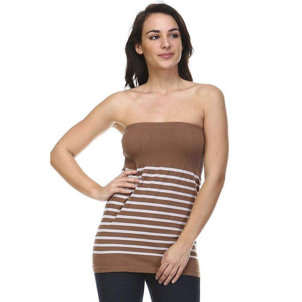 Women's Textured Knit Stretch Tube Top - VacationGrabs