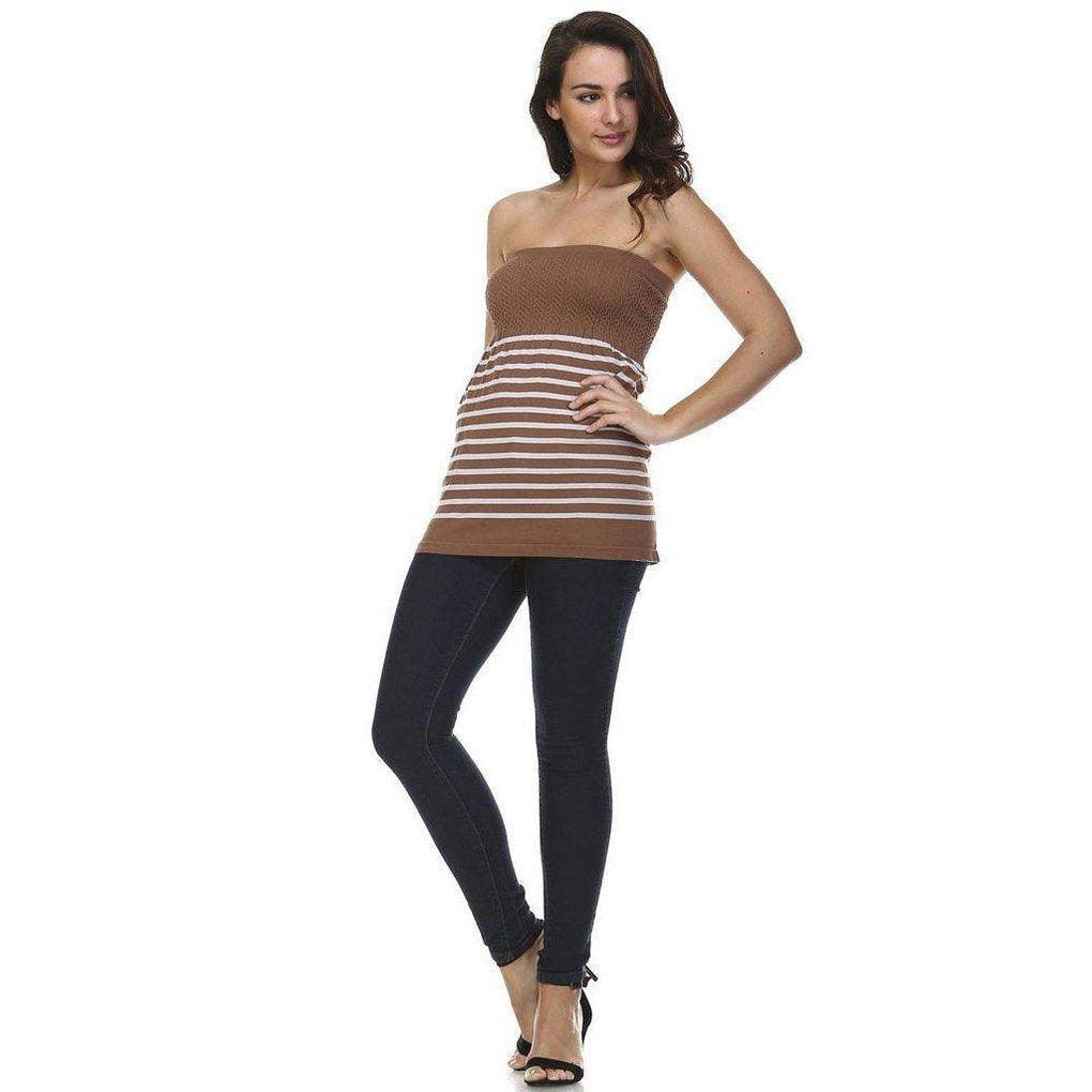 Women's Textured Knit Stretch Tube Top - VacationGrabs