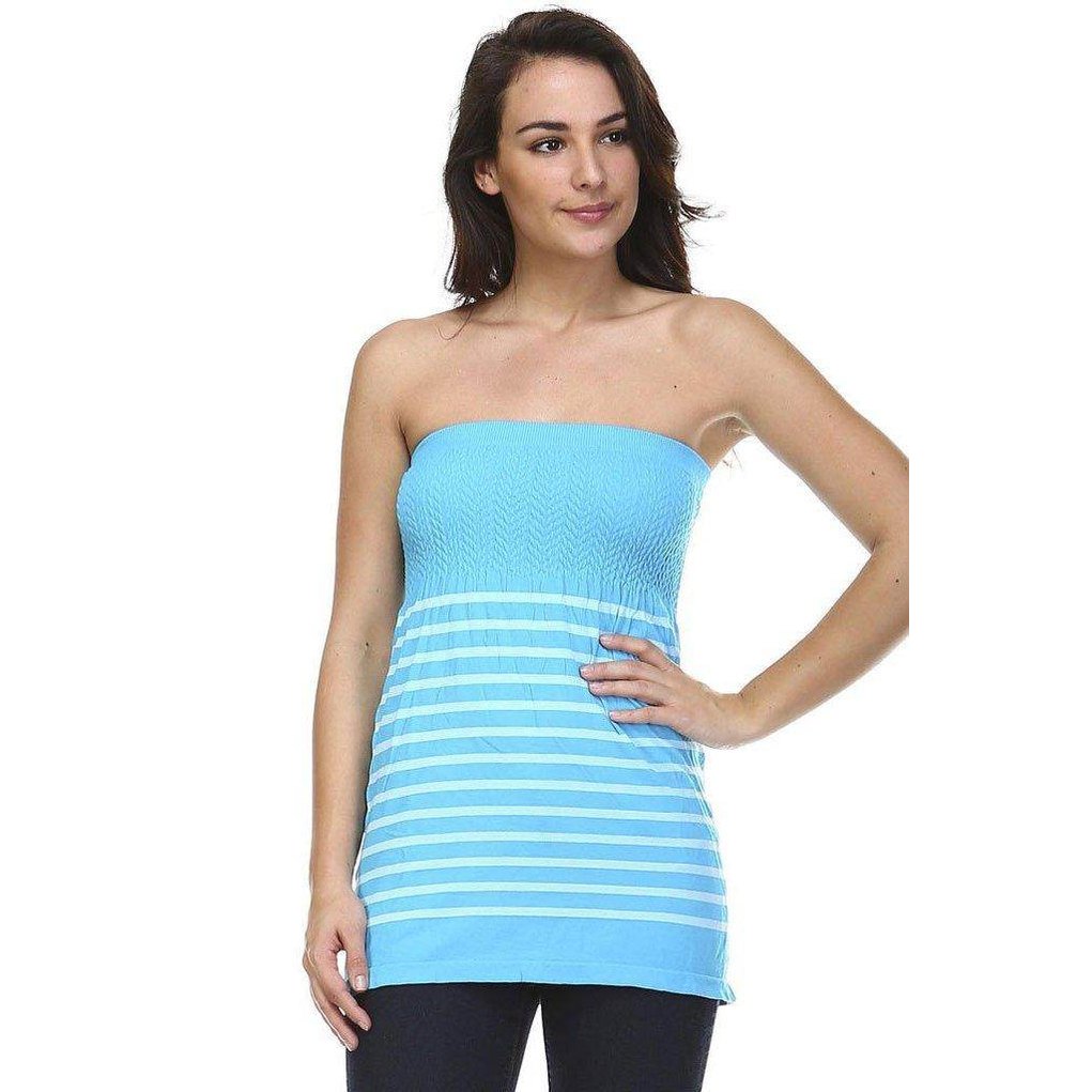 Women's Textured Knit Stretch Tube Top - VacationGrabs