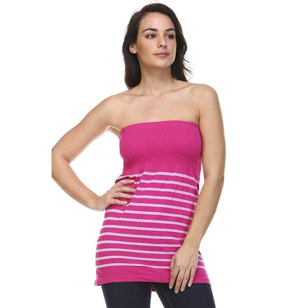 Women's Textured Knit Stretch Tube Top - VacationGrabs