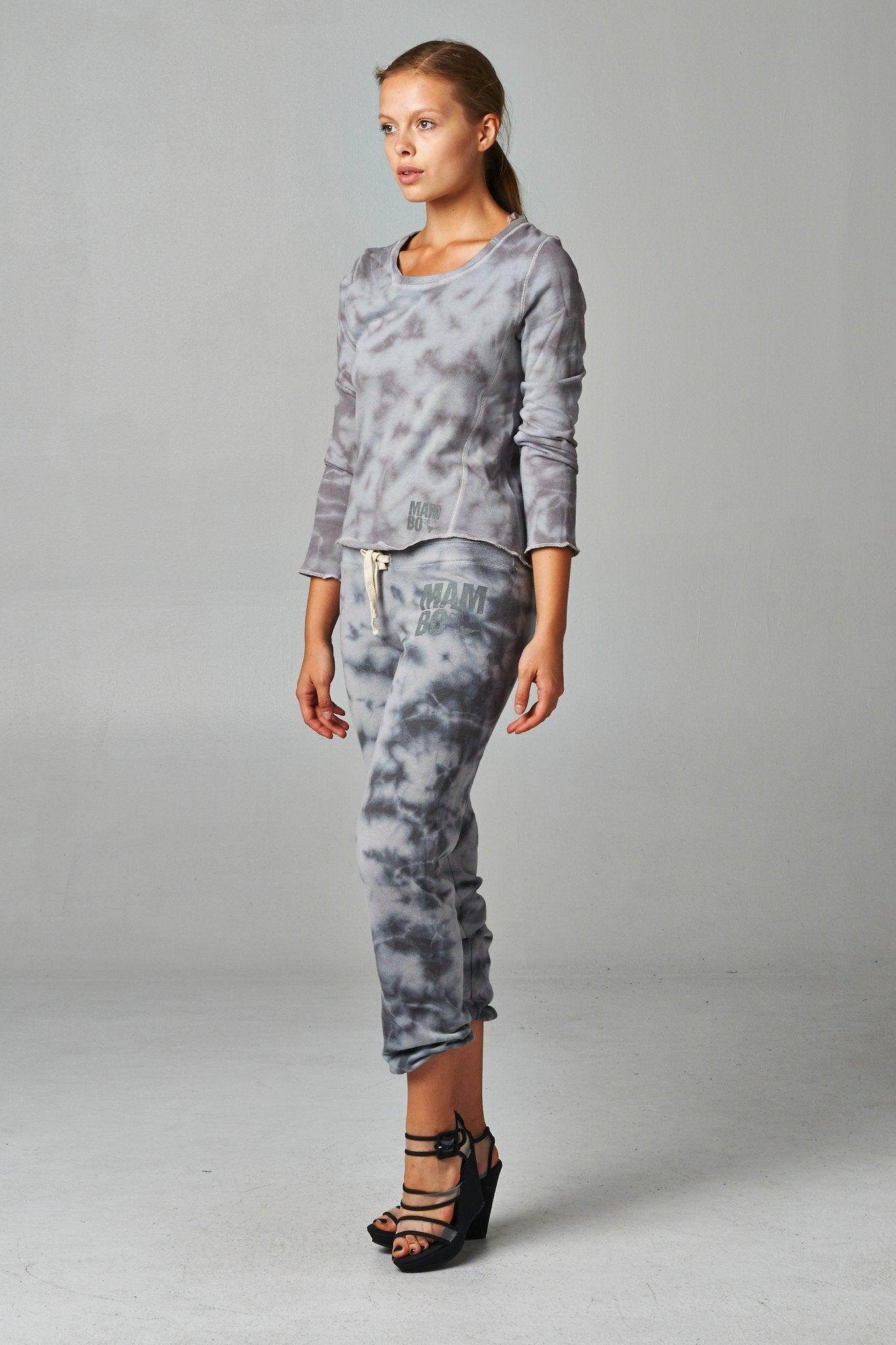 Women's Tie Dye French Terry Long Sleeve Screened - VacationGrabs