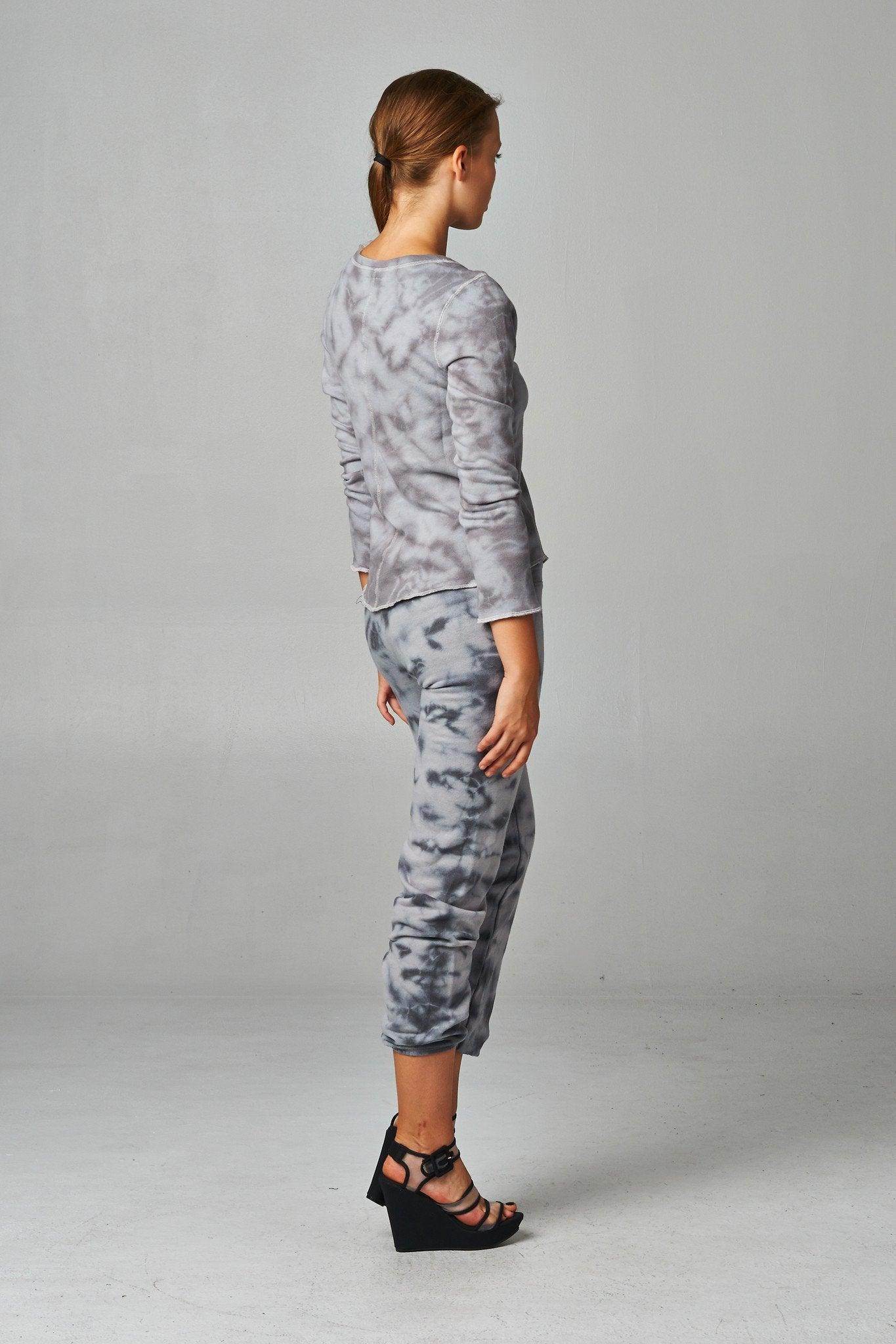 Women's Tie Dye French Terry Long Sleeve Screened - VacationGrabs
