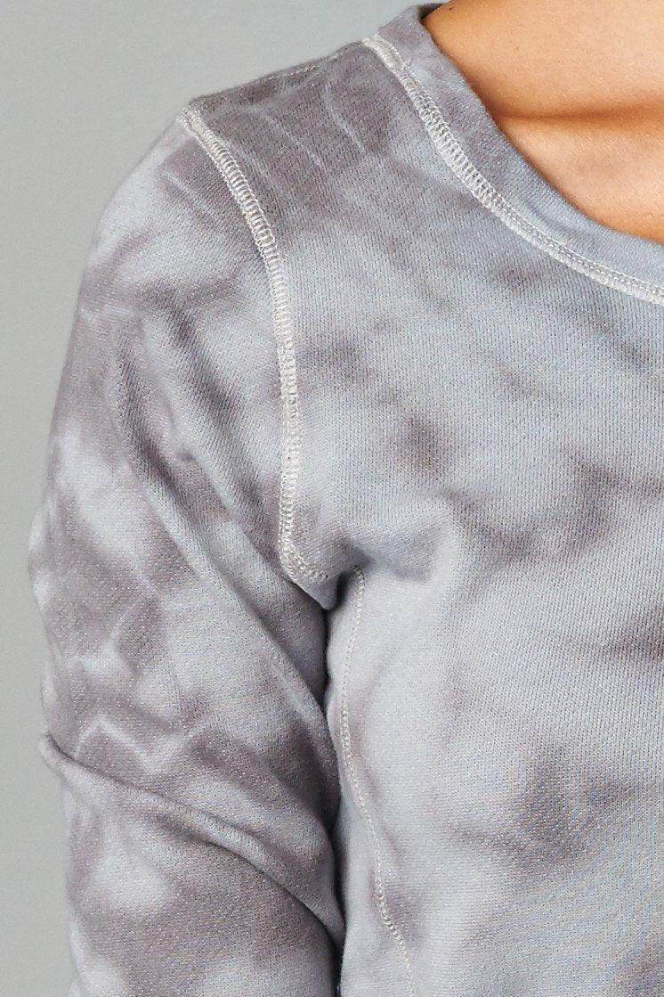 Women's Tie Dye French Terry Long Sleeve Screened - VacationGrabs