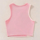 Two Tone Ribbed Knit Tank Tops - VacationGrabs