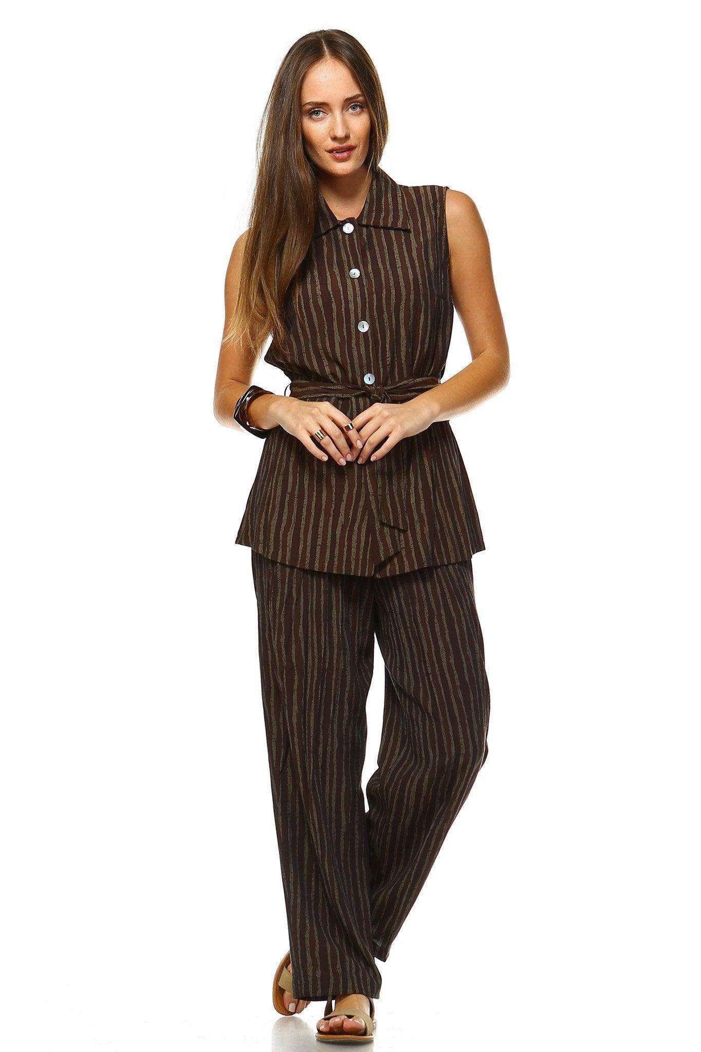 Women's Workwear Two Piece Pants Set - VacationGrabs
