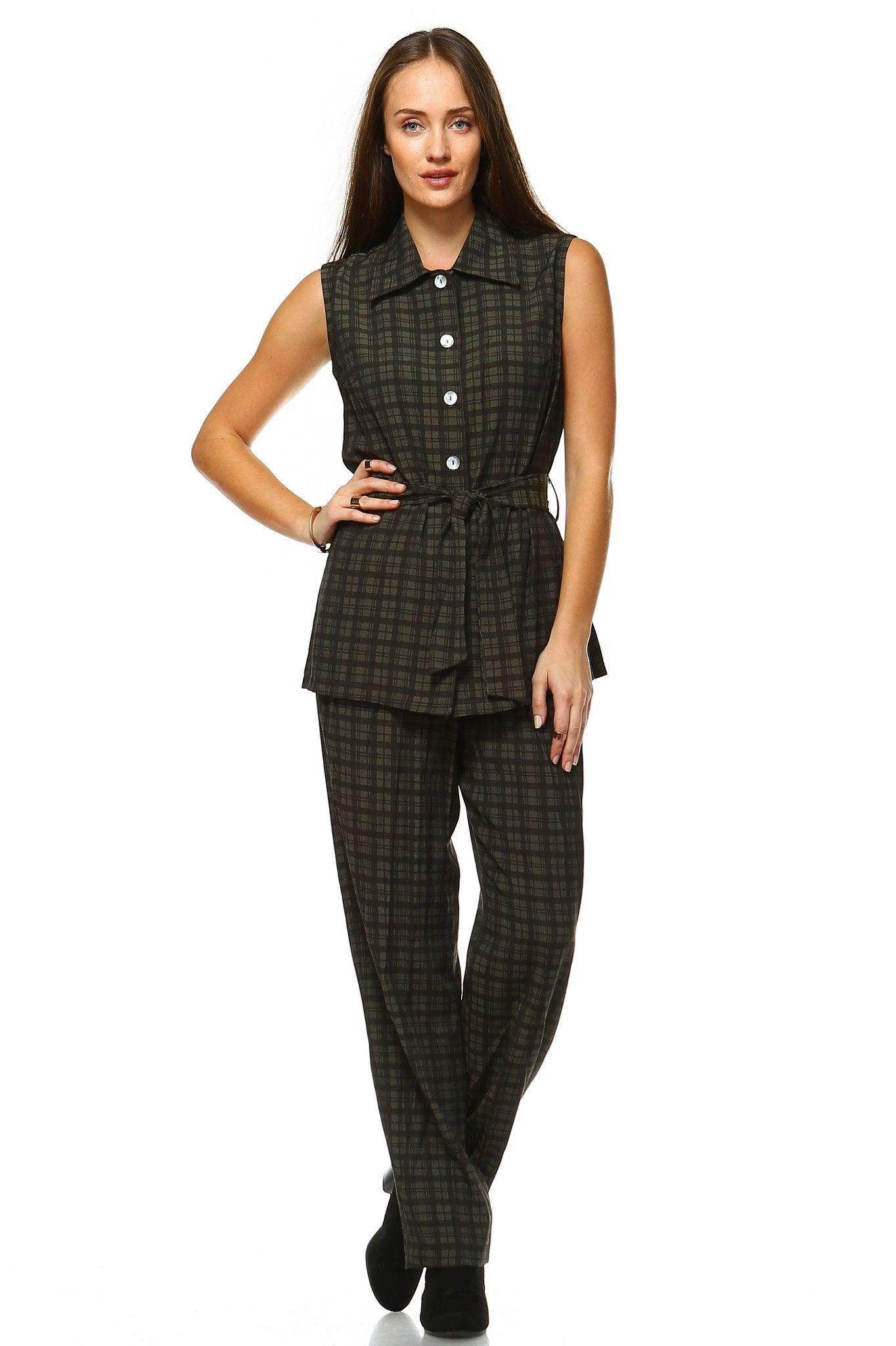 Women's Workwear Two Piece Pants Set - VacationGrabs