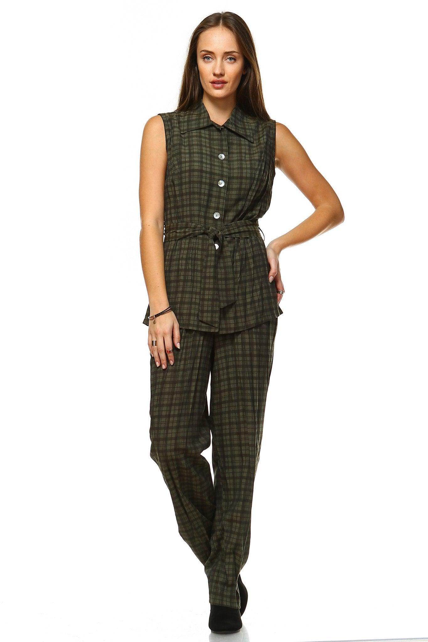 Women's Workwear Two Piece Pants Set - VacationGrabs