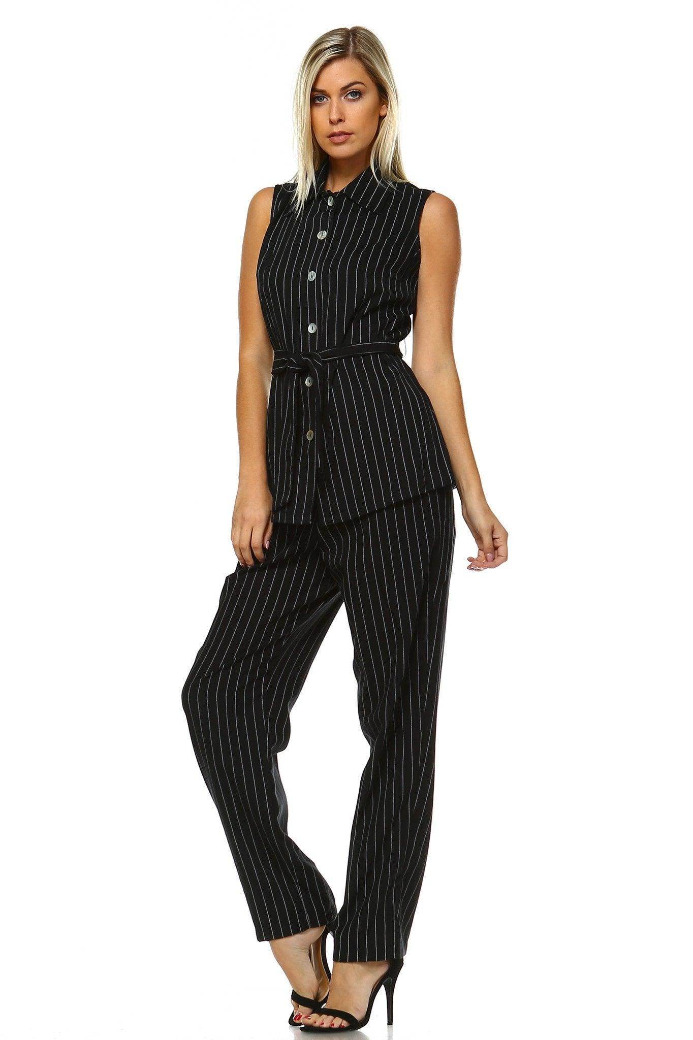 Women's Workwear Two Piece Pants Set - VacationGrabs