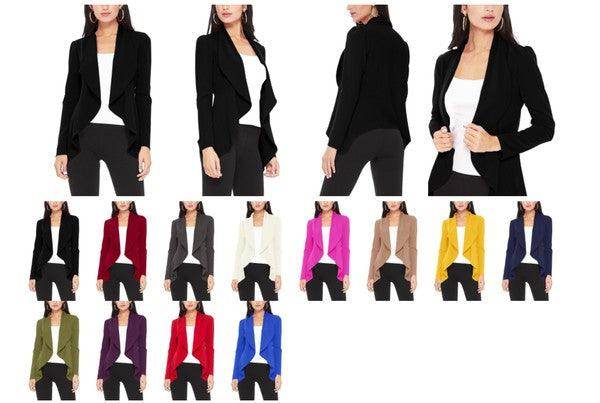Moa Collection women's waist length blazer available in various colors for stylish outfits