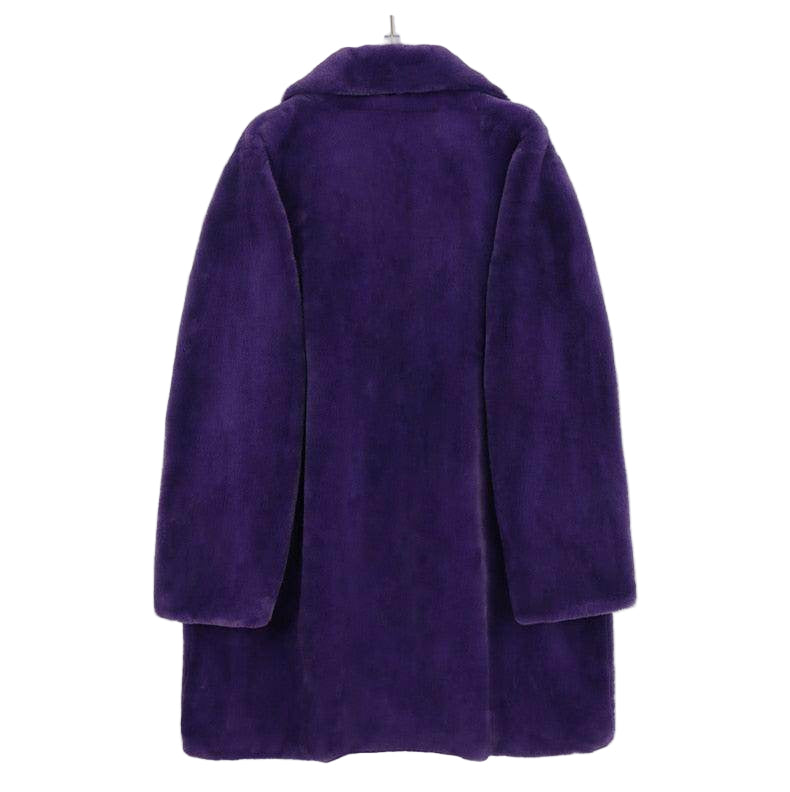 Purple warm winter coat for women with a soft and cozy fleece design